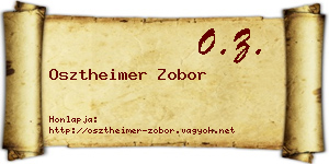 Osztheimer Zobor névjegykártya